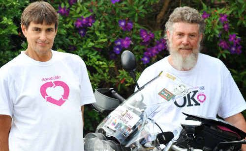 David Gough, right, is riding around NSW to raise organ donor awareness to help people like Adam Gilmore. David Gough, right, is riding around NSW to raise organ donor awareness to help people like Adam Gilmore.